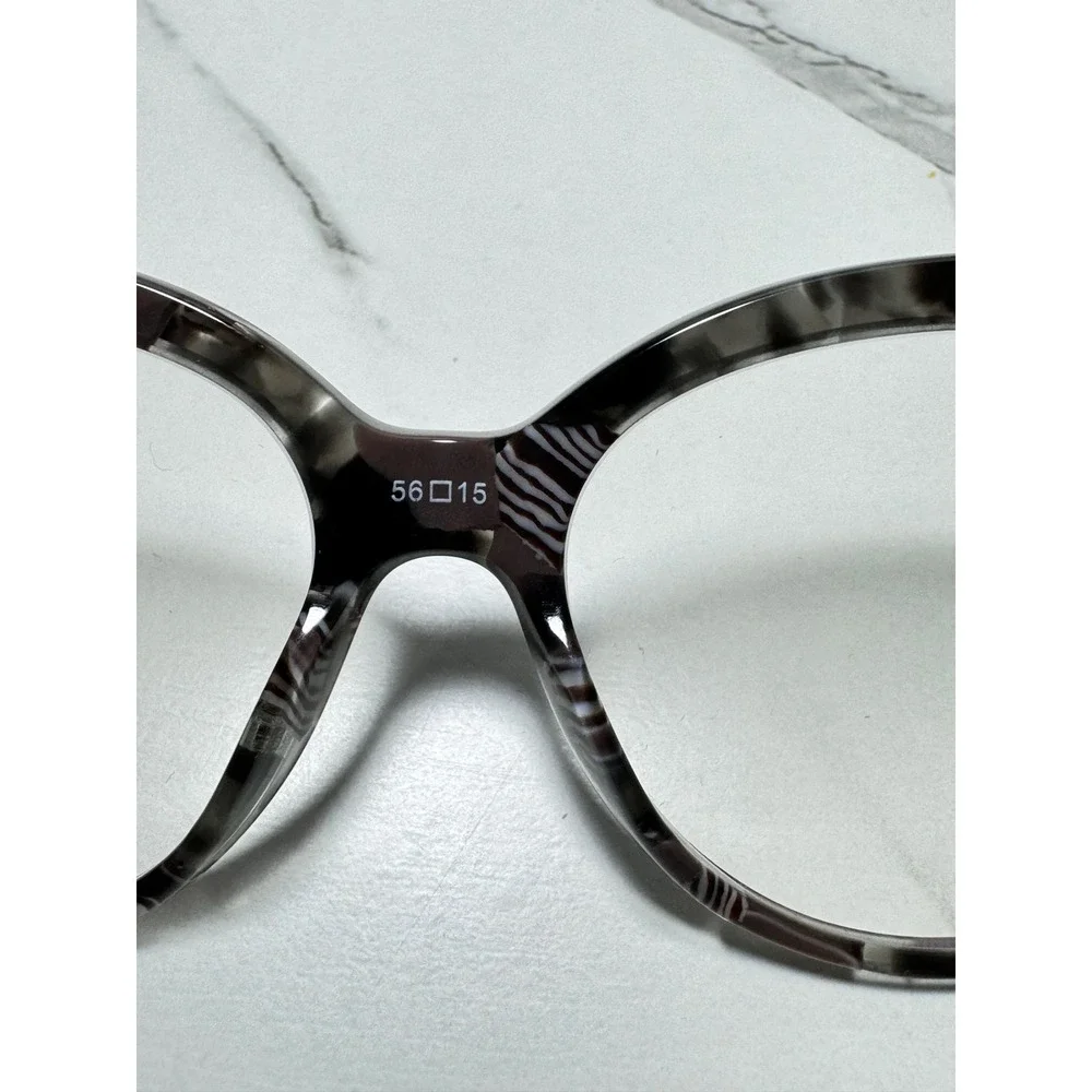 Chelsea Morgan CMS 20215 Brown Black Zebra Print Cat Eye Eyeglasses 56-15-145